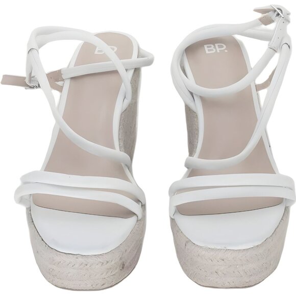 BP Cohan Espadrille Wedge Sandals Tan White Size 11 M Fast Shipping - Picture 5 of 6
